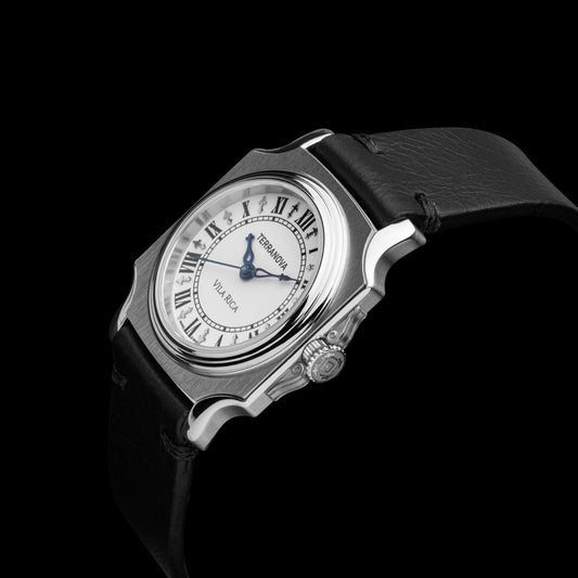 Vila Rica 30mm - Ref. TNVR 02 - Pulseira em couro preto - Entregas em Outubro