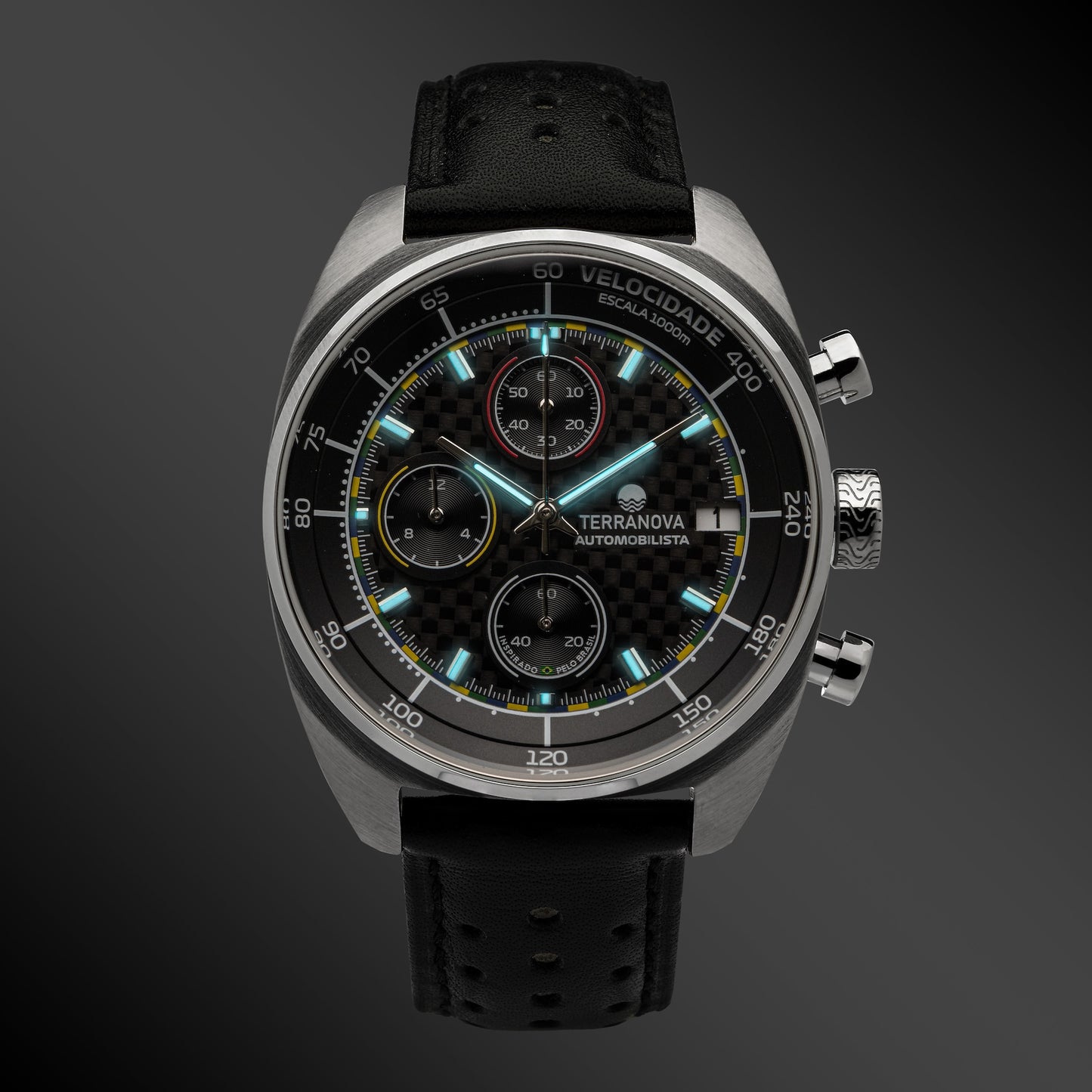 Automobilista Carbono - Pulseira em Couro - Ref. TNA 04.1