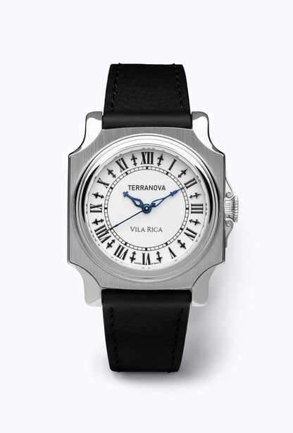 Vila Rica 35mm - Ref. TNVR 01 - Pulseira em couro Interlagos Preto - Entregas em Outubro
