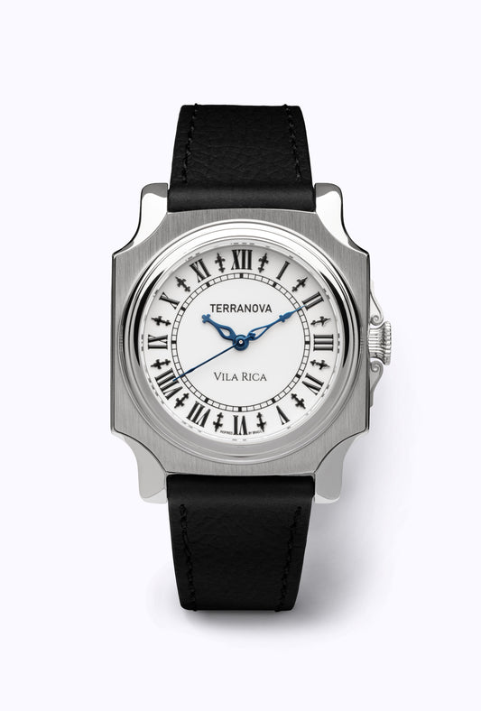 Vila Rica 35mm - Ref. TNVR 01 - Pulseira em couro Interlagos Preto - Entregas em Outubro