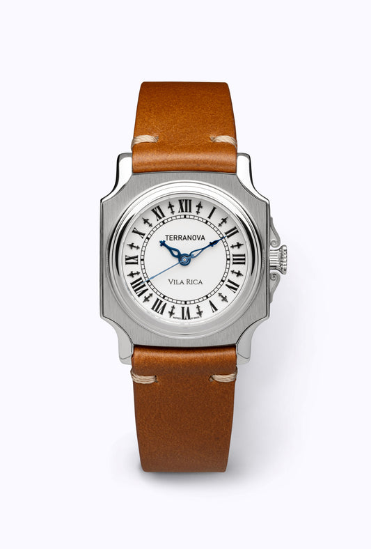 Vila Rica 30mm - Ref. TNVR 02 - Pulseira em couro caramelo - Entregas em Outubro