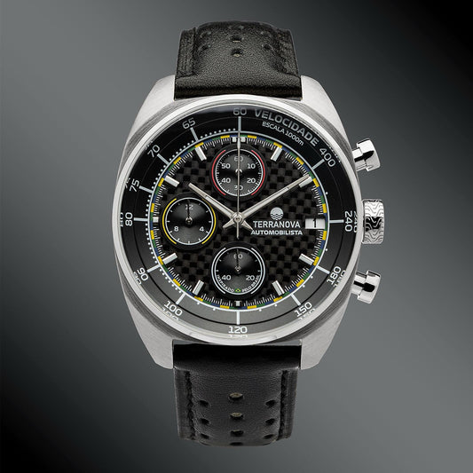 Automobilista Carbono - Pulseira em Couro - Ref. TNA 04.1
